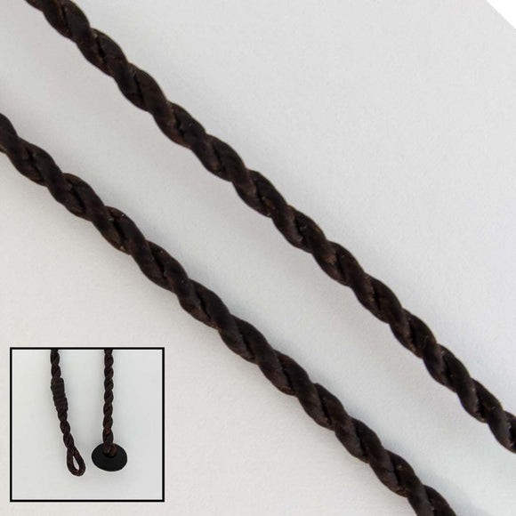Cord 2mm twisted necklace 47cm choco 2pc