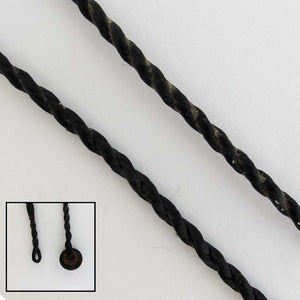 Cord 2mm twisted necklace 47cm blk 2pc