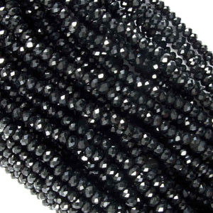 cg 2.5x3.5mm faceted rondell blk 160 pieces.
