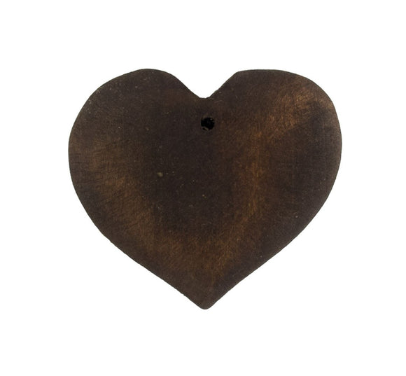 Wood 33mm heart pendant brown 10pcs
