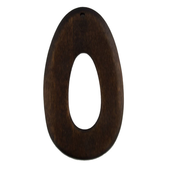 Wood 80mm oval pendant brown 6pcs