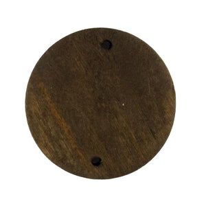 Wood 30mm coin 2 holes brown 10p