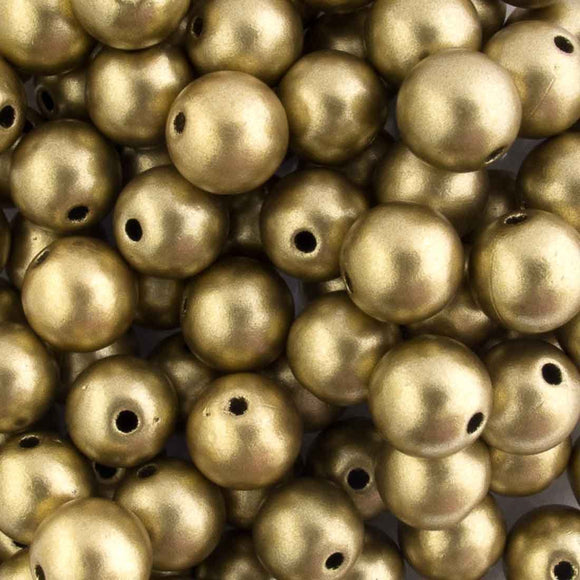 Plas 8mm rnd MATT antique gold 100+pcs