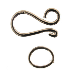 Sterling sil 13mm S HOOK+ oval ring 1set