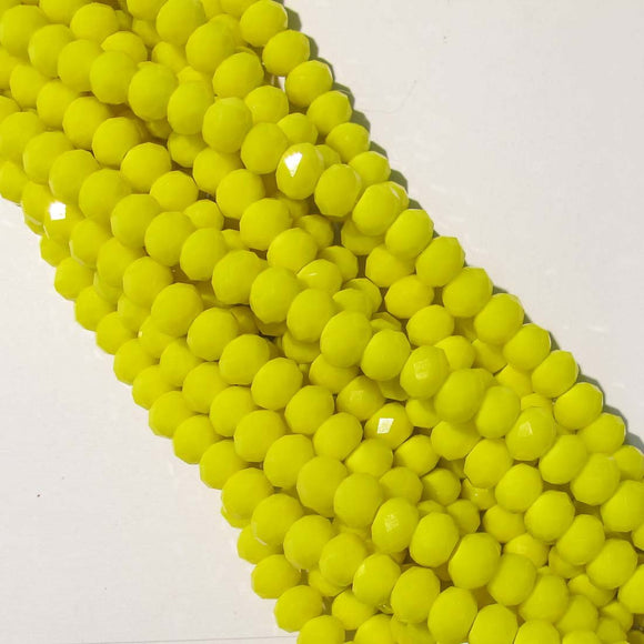 Cg 4.5x6mm faceted rondel yellow 90pcs