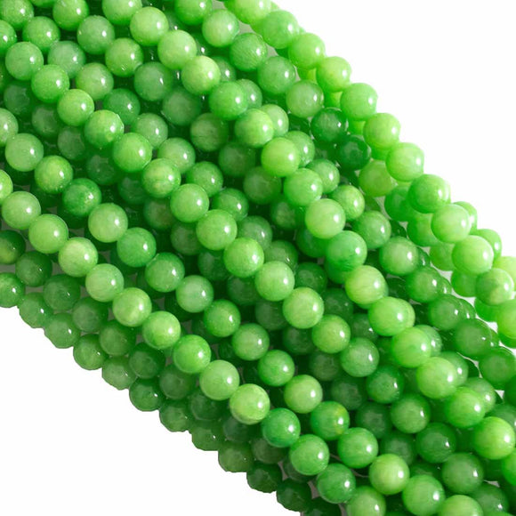 Semi prec 10mm rnd dye jade ice algae 38.