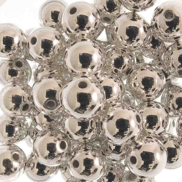 plas 8mm rnd silver 100pcs