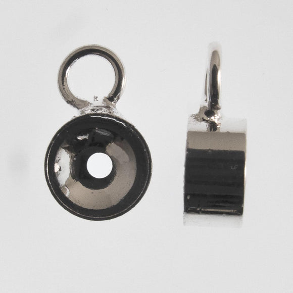 Metal 4x6mm bead bail NF silver 50pcs