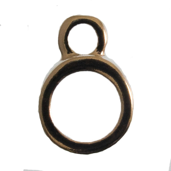 Metal 8mm rnd bail bead NF sil 50pcs