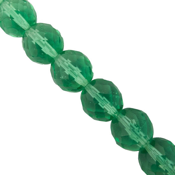 Cz 12mm rnd faceted light emerald 16p
