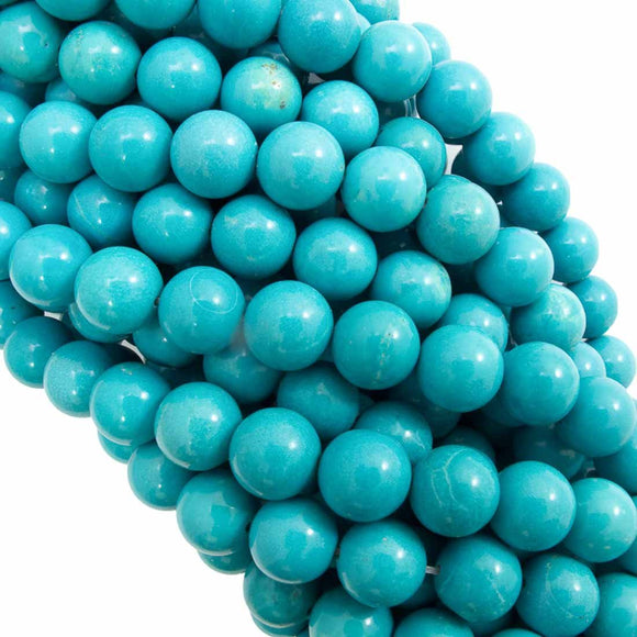 Semi prec 10mm rnd dyed new turq 38p