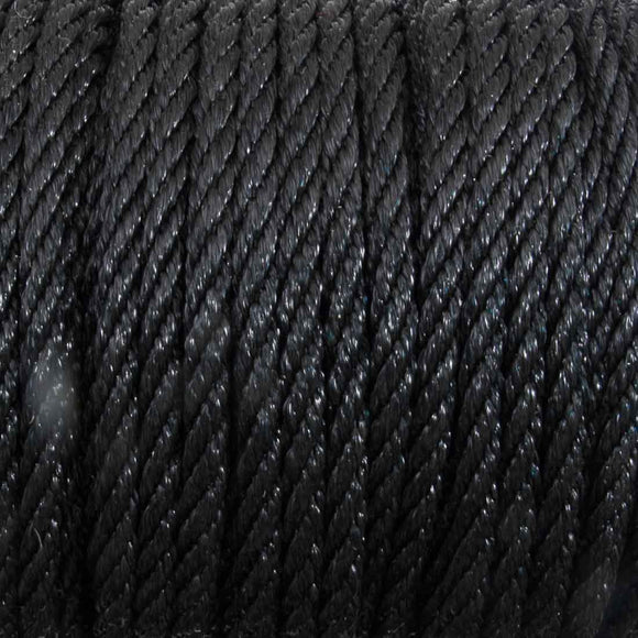 Cord 3mm rnd shinny rope black 100m