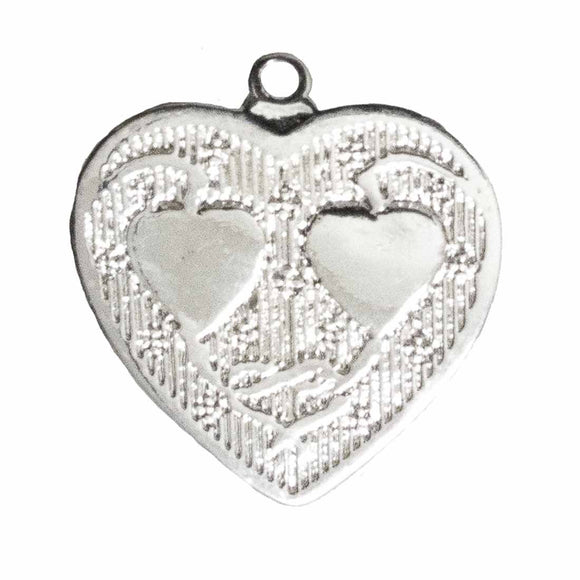 Metal 28mm heart 2/hearts silver 8pc