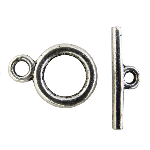 Metal 19x14mm FOB Ant silver 2sets