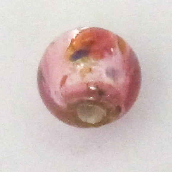 Cz 6mm h/made rnd foil clear/pink 2pcs