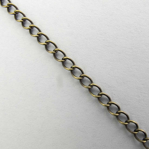 Metal chain 4x3 curblink Ant Brass 1m