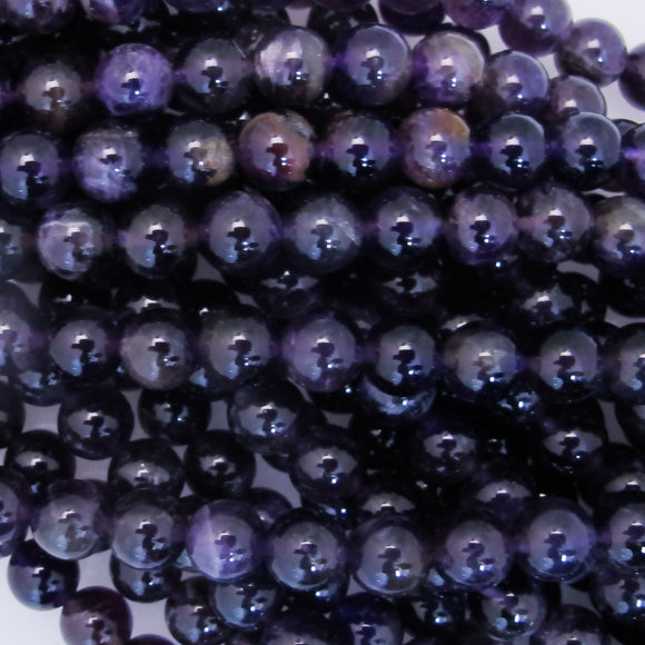 semi prec 8mm rnd B QUALITY amethyst 45p