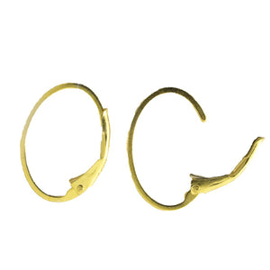 14k Gold Sterling sil 18mm oval E/R 2pc