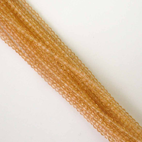 Cz 4mm rnd facet lgt peach 50pcs