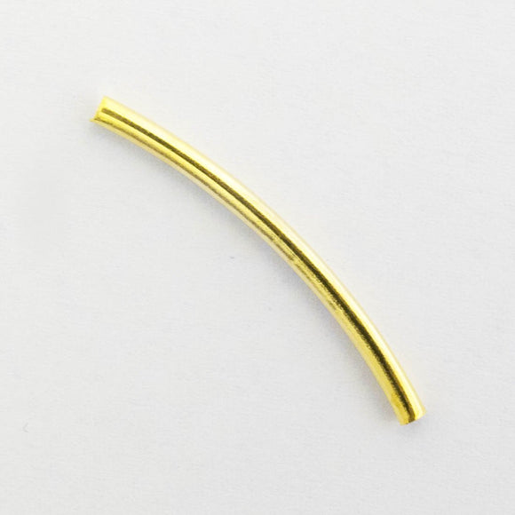 Metal 2x30mm curved gold tube 24pcs