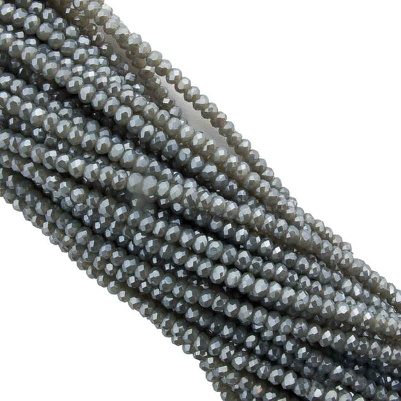 Cg 2mm faceted rond light grey AB 80pcs