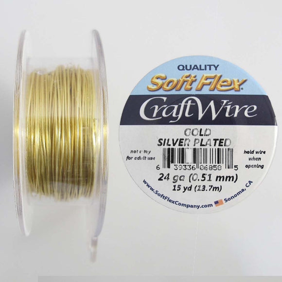 Wire 24 gauge silver plat gold 13.71mtr