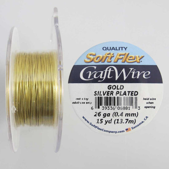 Wire 26 gauge silver plat gold 13.71mtr