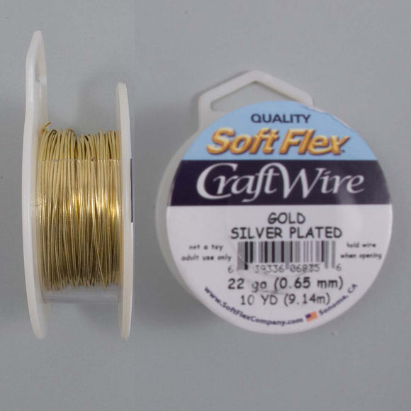 Wire 22 gauge silver plat gold 9.14mtr