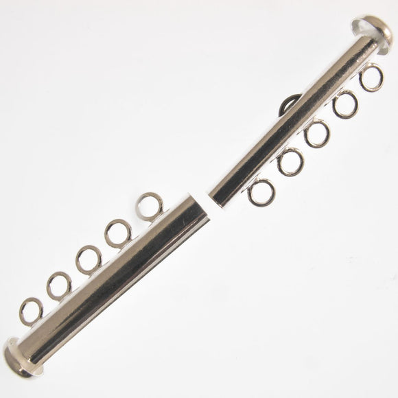Sterling sil 5row slider clasp 1pc
