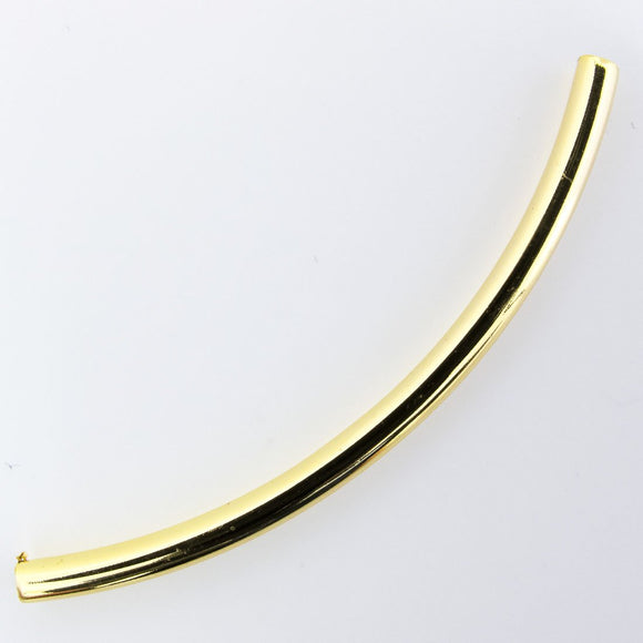 Metal 3x50mm rnd curved tube NF gld 4pc