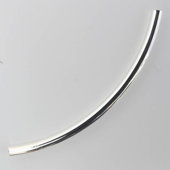 Metal 3x50mm rnd curved tube NF sil 20pc