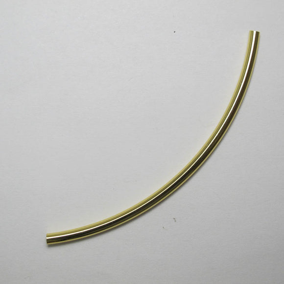 Metal 3x80mm curved tube REAL GOLD 2pcs