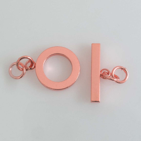 Metal 20mm FOB rnd flat NF ROSE GLD 1set