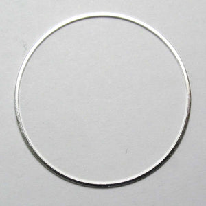 Metal 40mm rnd ring thin NF silver 20pcs