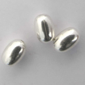Sterling Sil 4x3mm oval bead 10pcs