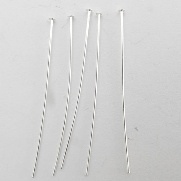 Metal 50mm head pin THICK NF SIL 100pcs