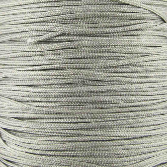 Cord 1mm rnd woven silver grey 40 metres