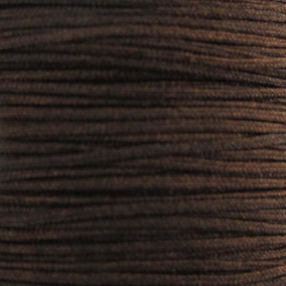 Cord 1mm rnd woven dark brown 40 metres