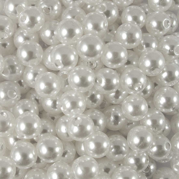 Plas 6mm rnd pearl white 40g/360pcs