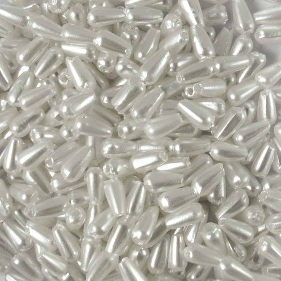 Plas 6x3tmm tdrop pearl white 10g/400pcs