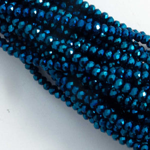 Cg 2mm faceted rond metalic dk teal 80p