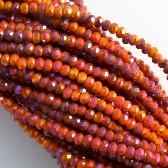 Cg 2mm faceted rond pink/orange AB 80pcs