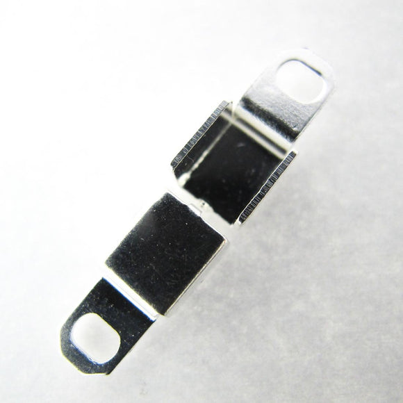 Metal 14x10mm leather SQUARE NF SIL 20p