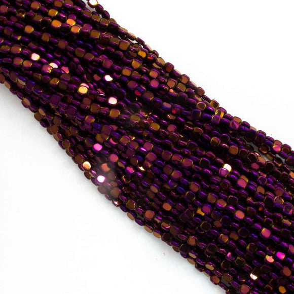 Semi prec 3.5mm square rose AB 95pcs