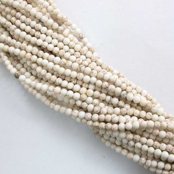 Semi prec 4mm rnd howlite matt nat 96p