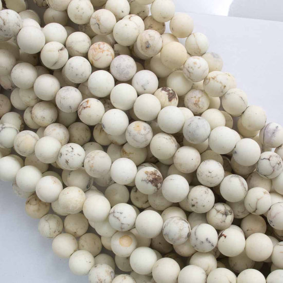 Semi prec 10mm rnd howlite matt nat 40p