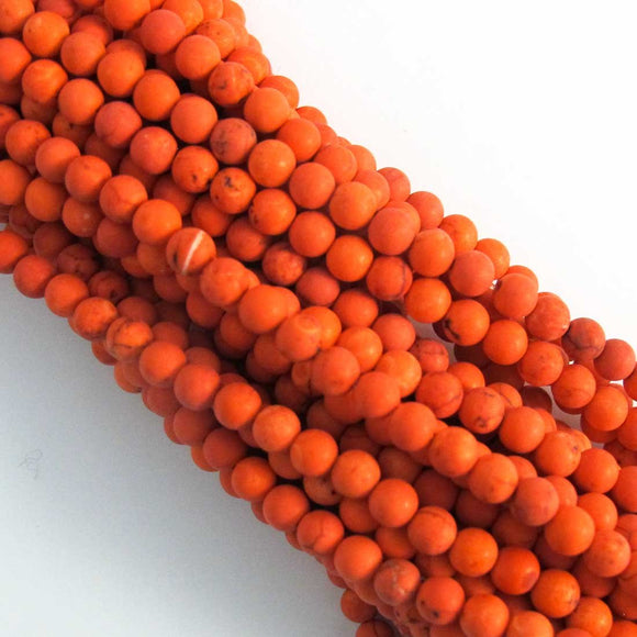 Semi prec 4mm rnd hlite matt coral 95+p