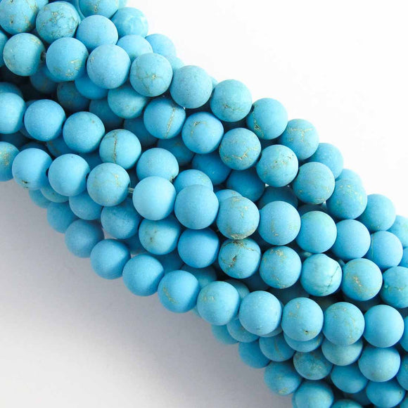 Semi prec 6mm rnd hlite matt turq 63+p