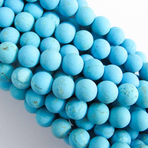 Semi prec 8mm rnd hlite matt turq 53+p