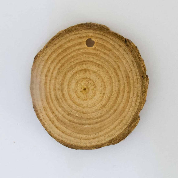 Wood 38mm tree slice pendant 2pcs